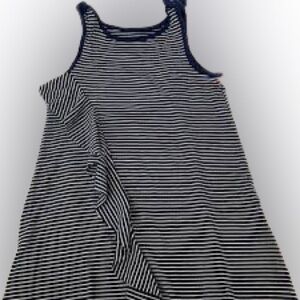 Cat & Jack Navy and White Striped Tank Top